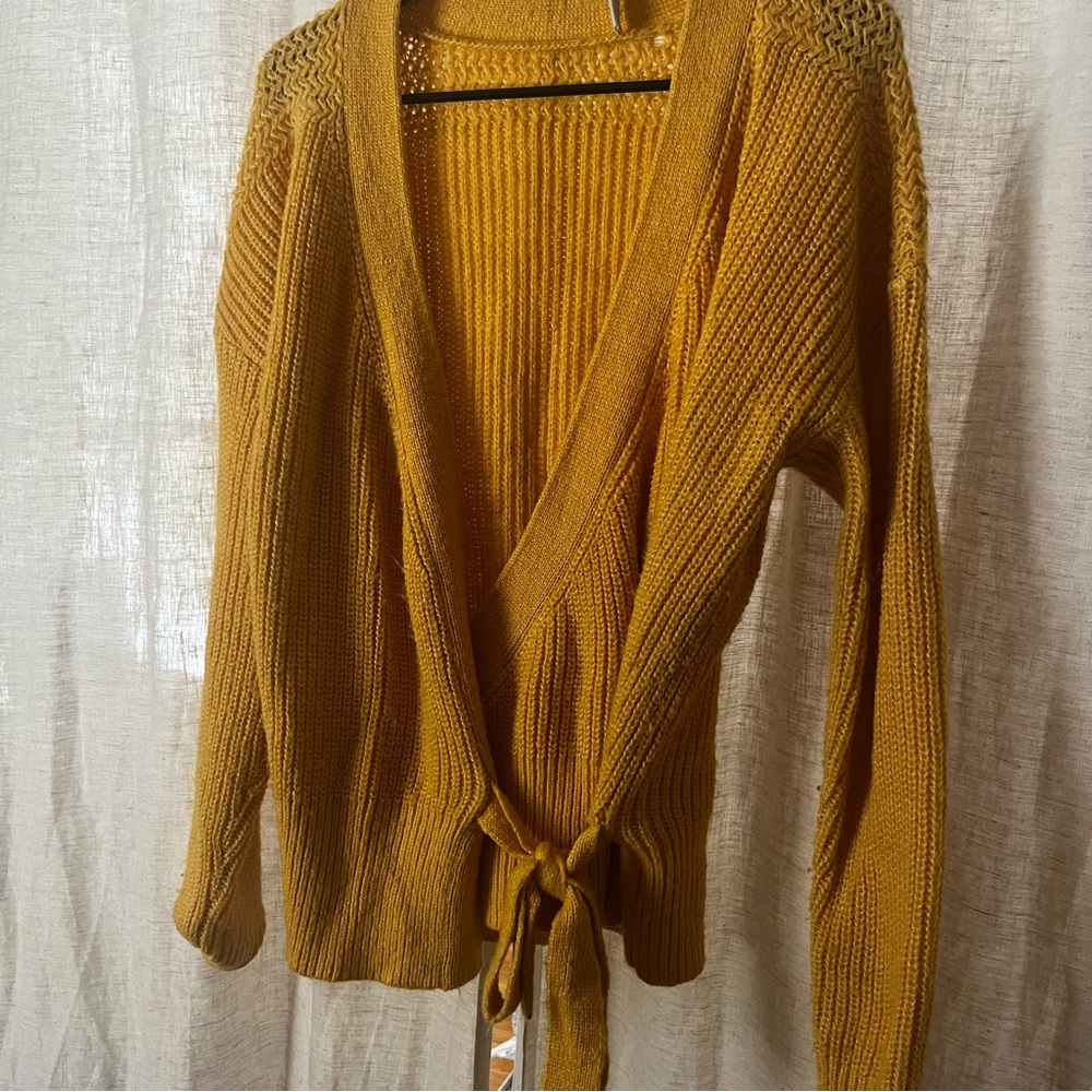 Mustard Yellow Thick Wrap Sweater